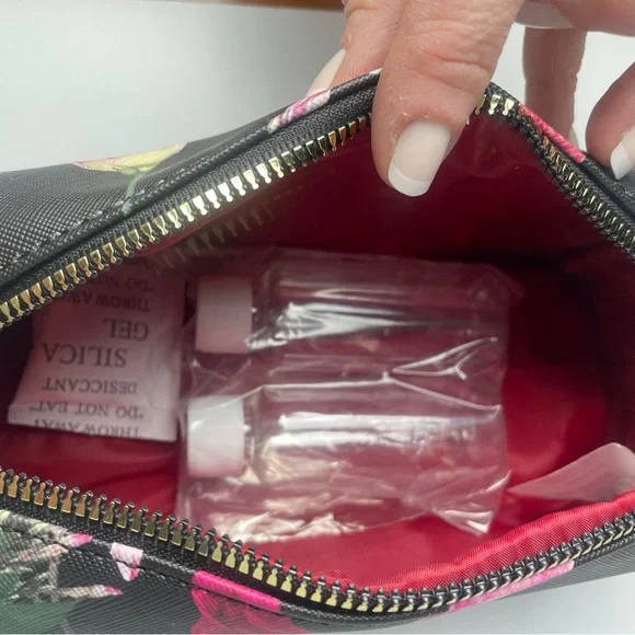 Ted Baker Black Floral Cosmetic Bag - Picture 5 of 8